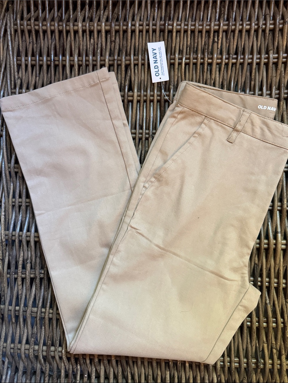 Old Navy Youth Tan Chino Pants - Classic Straight Fit Size 12